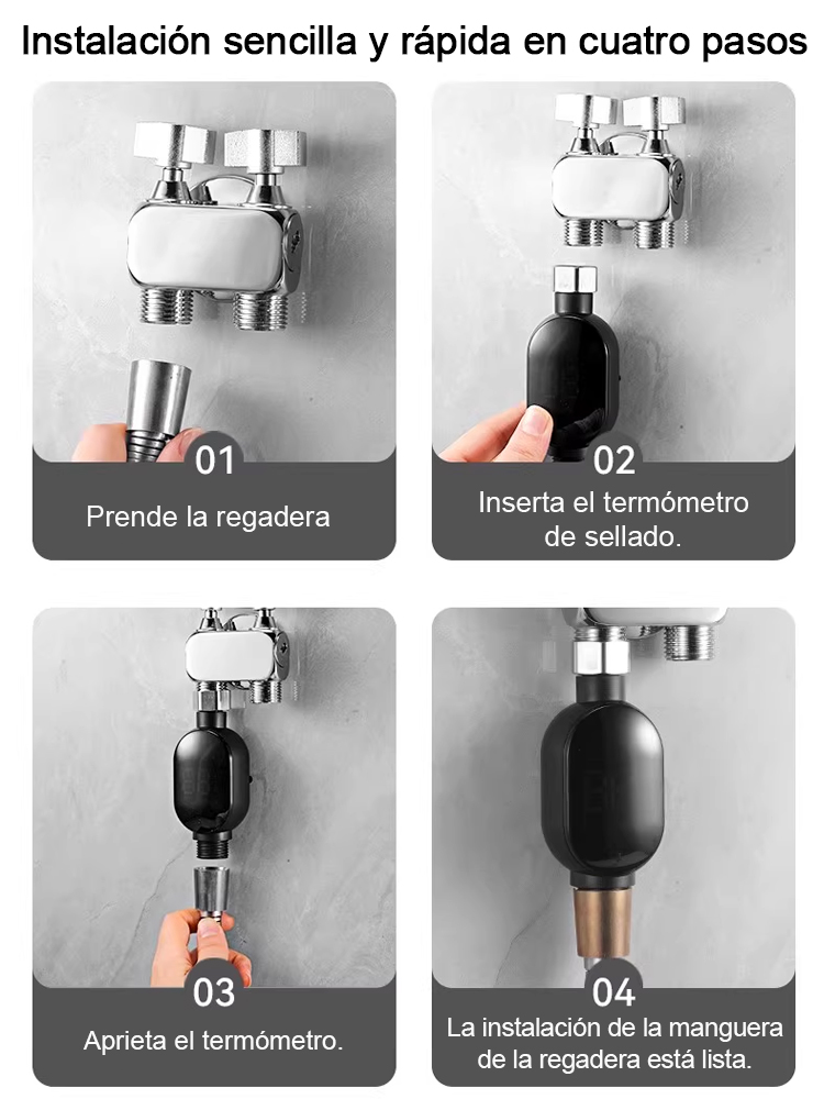 【Factura eléctrica cero】Cabezal de ducha con pantalla LED para indicar la temperatura