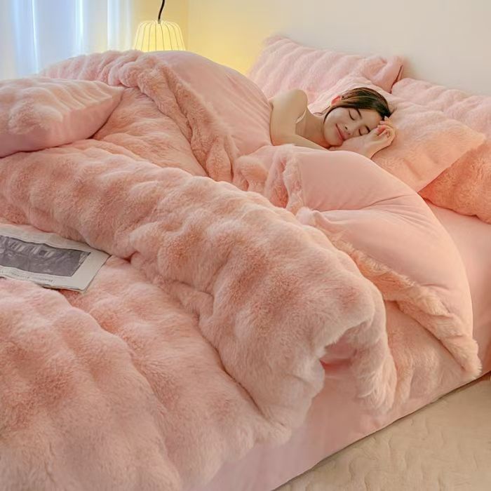 Dicke Kaninchenfleece Decke mit beidseitigem Plüsch