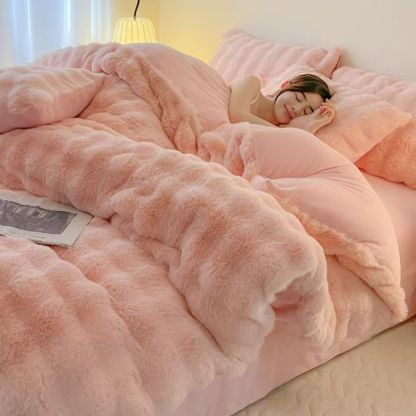 Dicke Kaninchenfleece Decke mit beidseitigem Plüsch