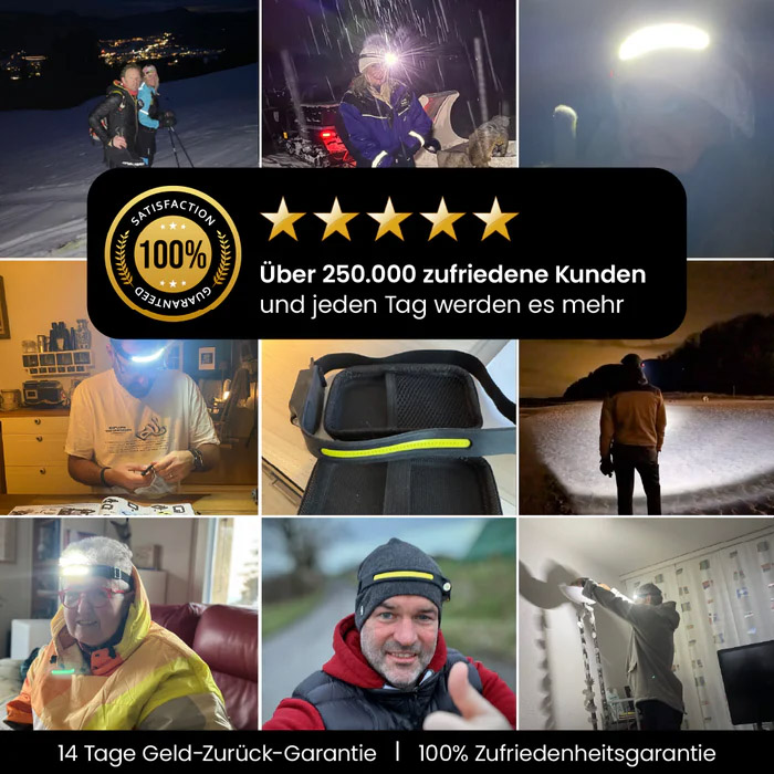 【Unverzichtbar für zu Hause】Berührungsloses, sensorgesteuertes, multifunktionales Outdoor-Stirnlampe✨️Diese professionelle Stirnlampe eignet sich besser für Outdoor-Abenteuer, Autoreparaturen und Arbeiten bei Nacht.