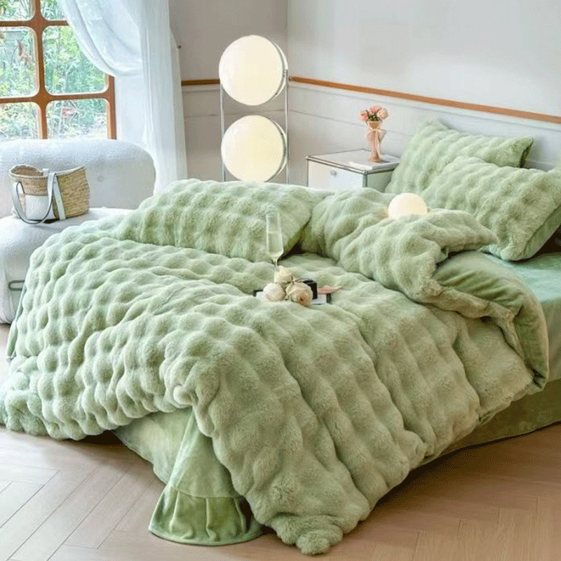 Dicke Kaninchenfleece Decke mit beidseitigem Plüsch