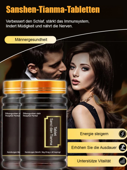 San Shen Tianma Tabletten zur Wiederherstellung des Energiegleichgewich🌐Dominanz pur: Hol dir die eiserne Standhaftigkeit deiner 20er zurück.
