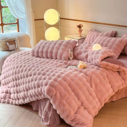 Dicke Kaninchenfleece Decke mit beidseitigem Plüsch