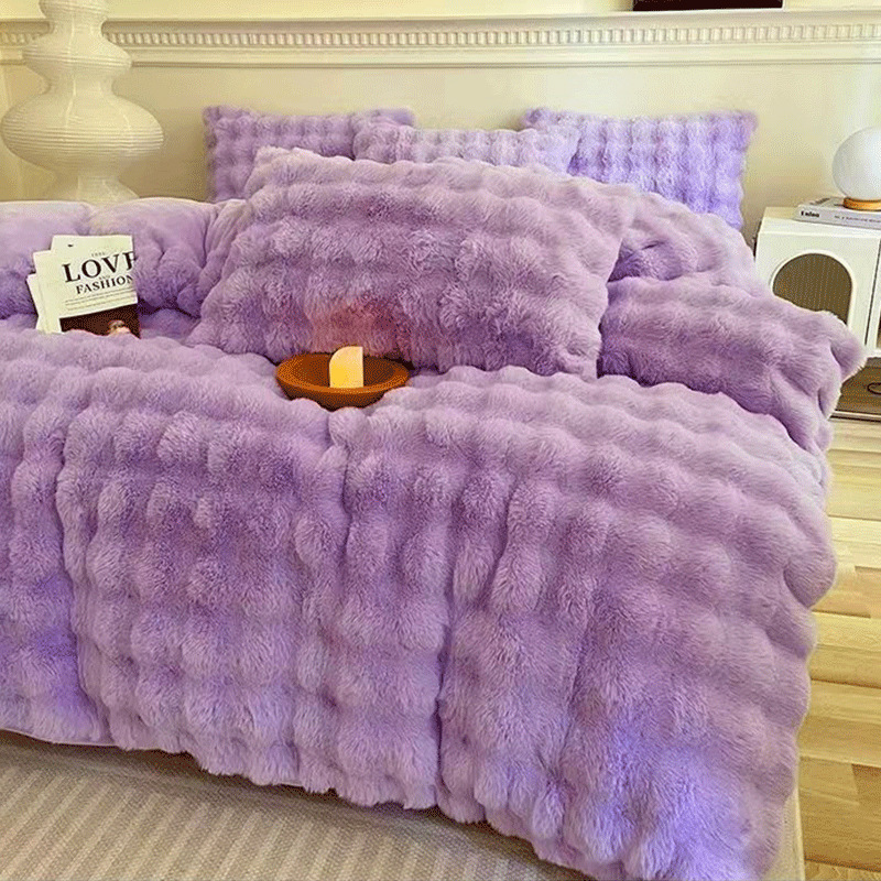 Dicke Kaninchenfleece Decke mit beidseitigem Plüsch