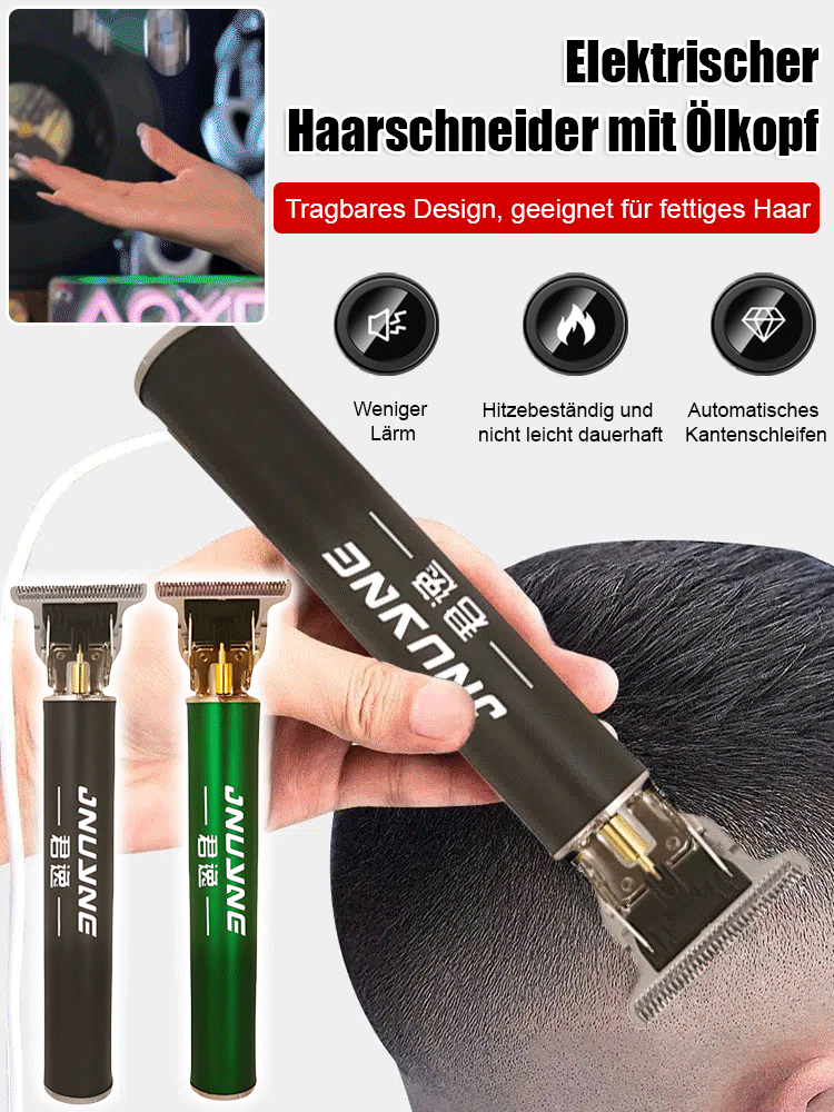 【Geräuschlos und ohne Hängen】Elektrischer Haarschneider für Ölkopf & Gravur