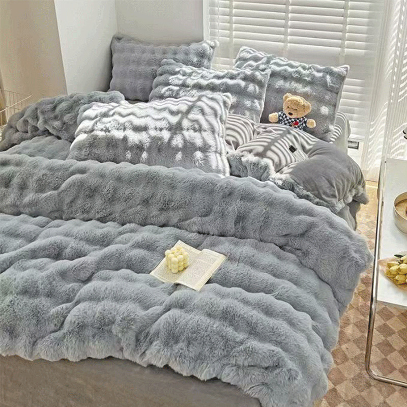 Dicke Kaninchenfleece Decke mit beidseitigem Plüsch