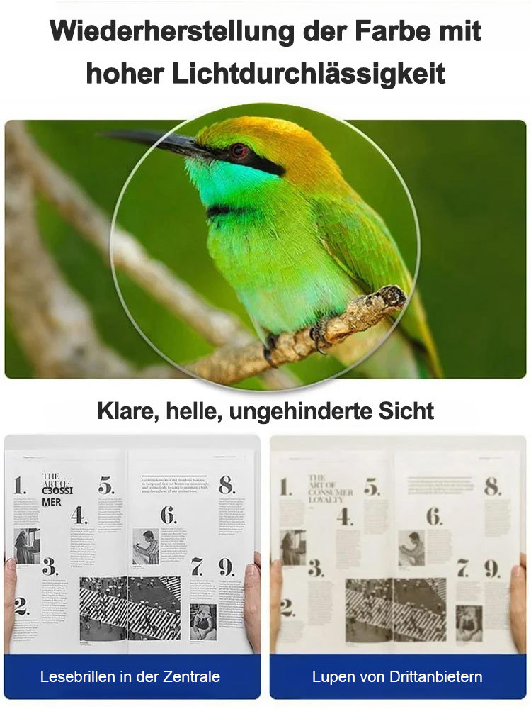 Ohne Augenuntersuchung | Augenschonende Lesebrille mit 0-1000 Grad automatischer Fokussierung