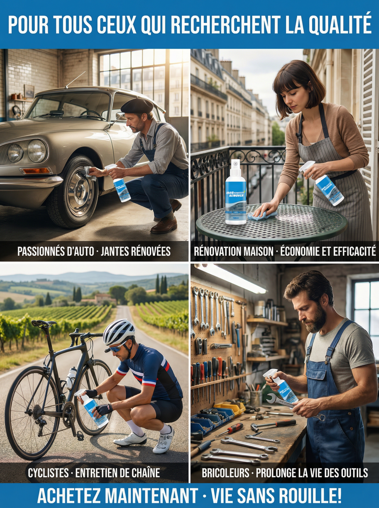 Trois secondes pour éliminer complètement la rouille, ou vous serez remboursé trois fois le prix d'achat.