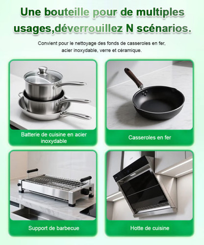 🔥Efficace pour éliminer les saletés tenaces, nettoie en un seul passage [Nettoyant pour fond de casserole]