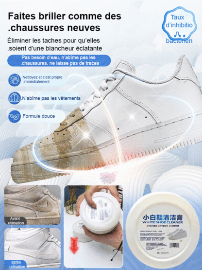 Effaceur de Taches pour Chaussures Blanches, Nettoyage Facile et Rapide