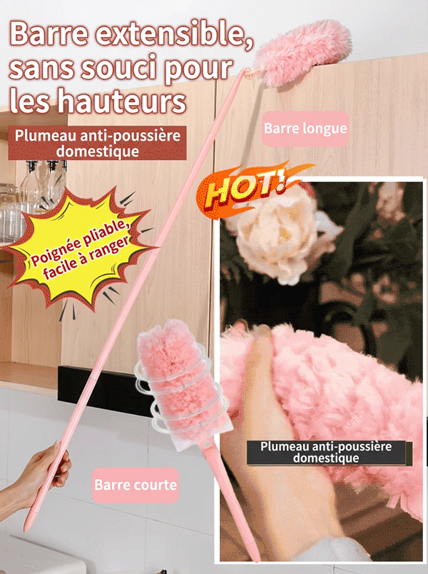 Le ménage enfin sans effort : ce plumeau 360° nettoie tout en un seul passage.