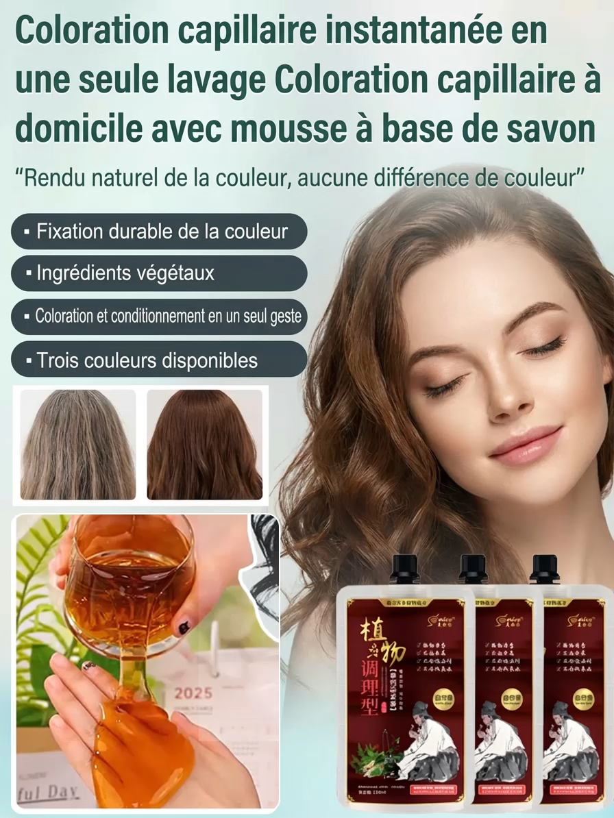 Fini les teintures compliquées : Colorez vos cheveux en un seul lavage ! 🧼✨