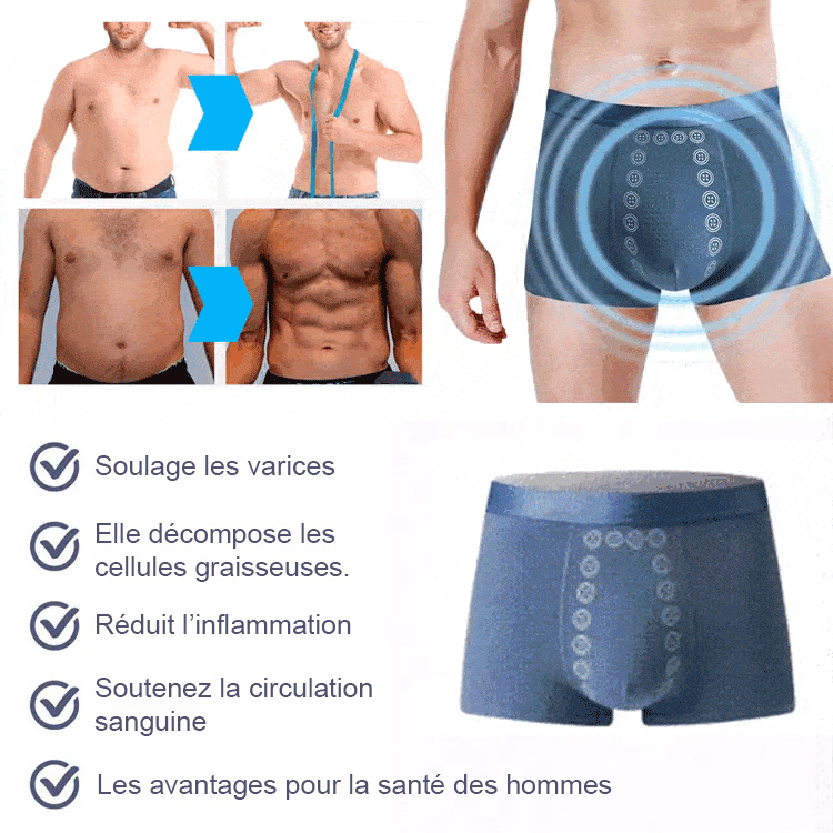 Caleçons pour hommes -Technologie magnétique japonaise pour booster votre énergie ! Stock limité.
