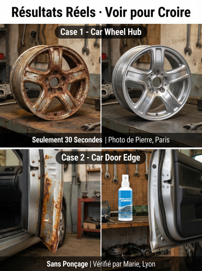 Trois secondes pour éliminer complètement la rouille, ou vous serez remboursé trois fois le prix d'achat.