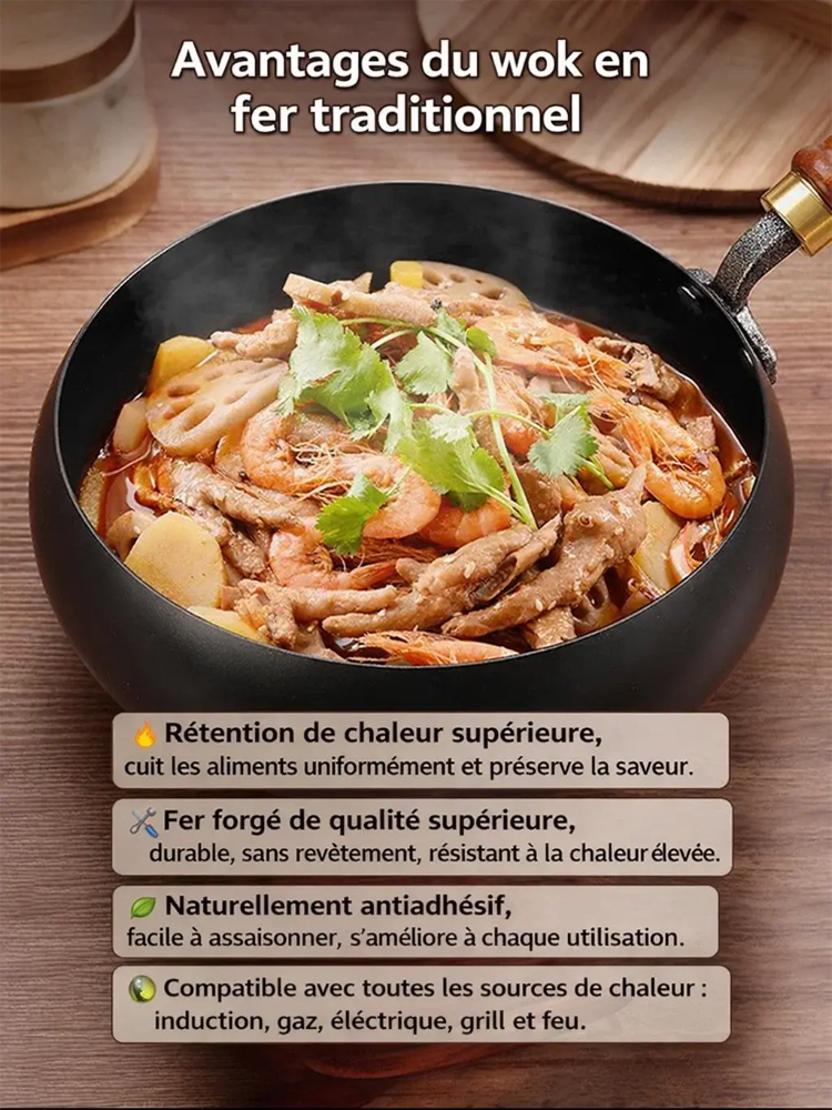 [🎉 100e anniversaire – offre spéciale à durée limitée ⏳] 🇯🇵 Tsubame-Sanjo Classic : wok japonais martelé à la main 🔨