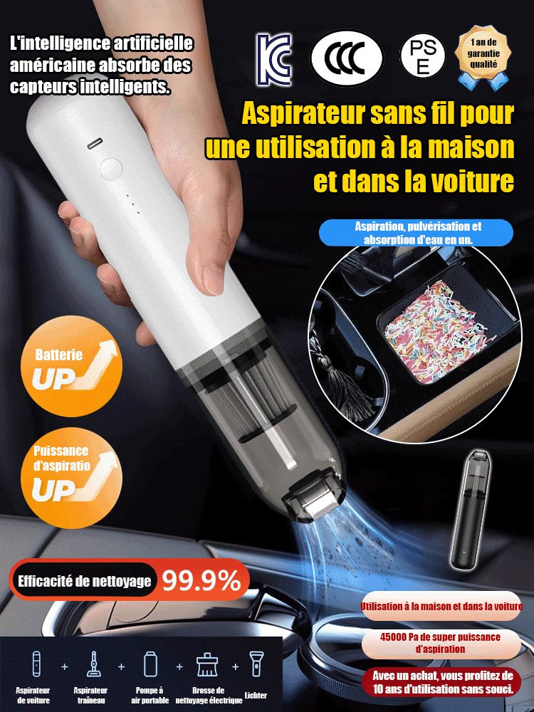 Aspirateur sans fil multifonction 3-en-1 