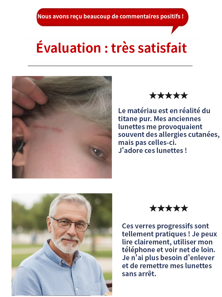 Lunettes Pro en Titane -adaptation instantanée de +1,00 à +7,00 👓