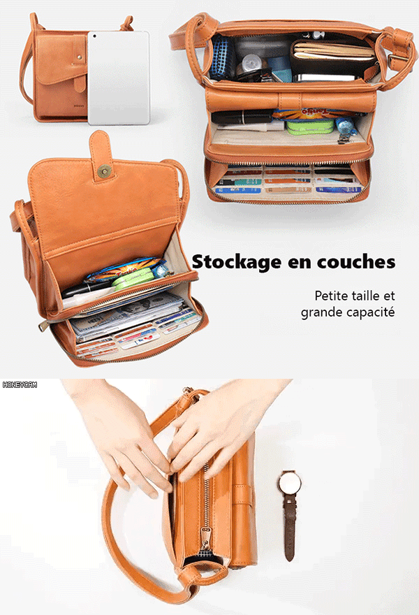 Sac à bandoulière en cuir léger