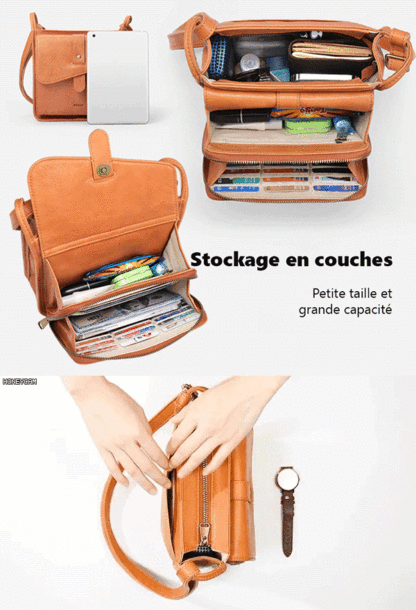 Sac à bandoulière en cuir léger