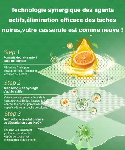 🔥Efficace pour éliminer les saletés tenaces, nettoie en un seul passage [Nettoyant pour fond de casserole]