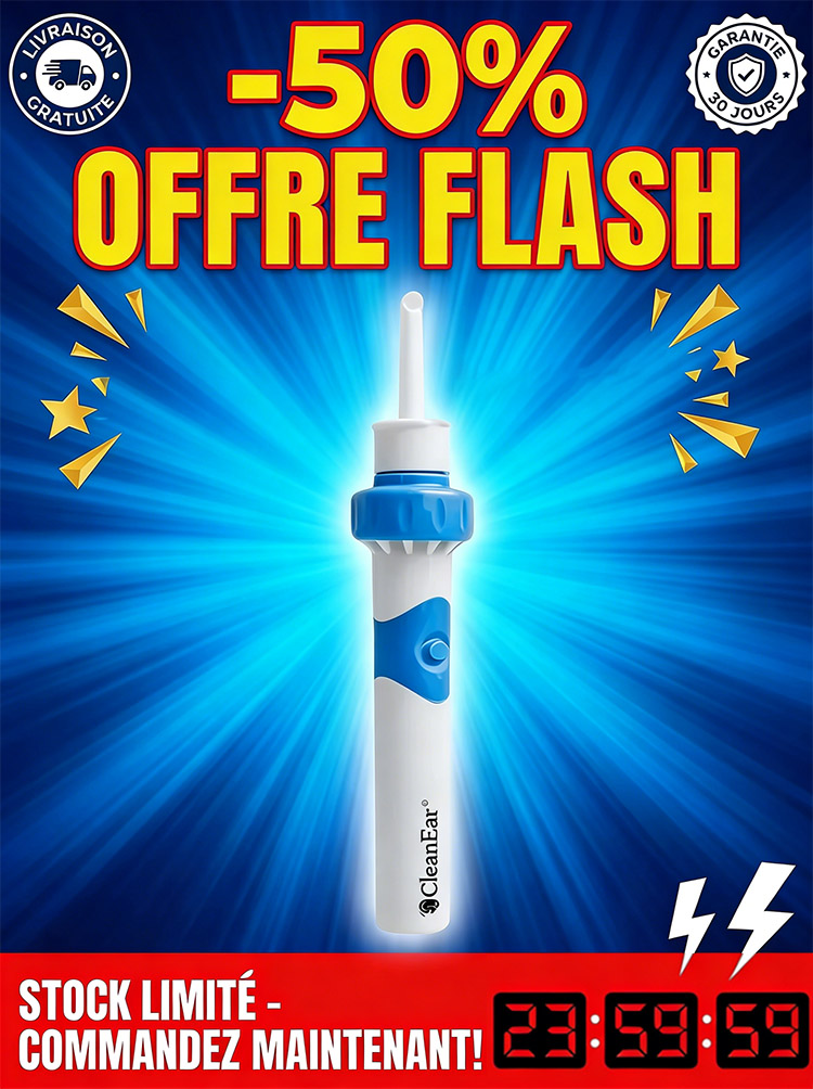  Éliminez jusqu’à 95 % du cérumen grâce à une aspiration douce et contrôlée en 60 sec chrono 