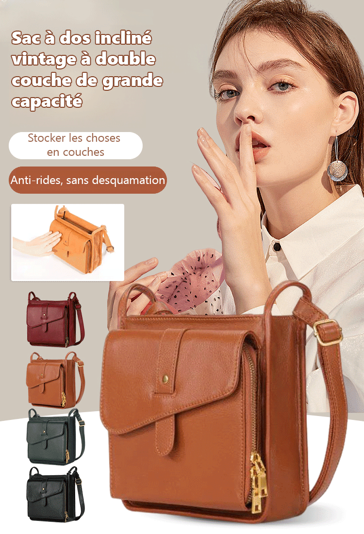 Sac à bandoulière en cuir léger