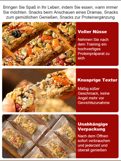 Premium Handgemachter Nuss-Mix-Riegel | Pure Energie & Ohne Zuckerzusatz 🌰
