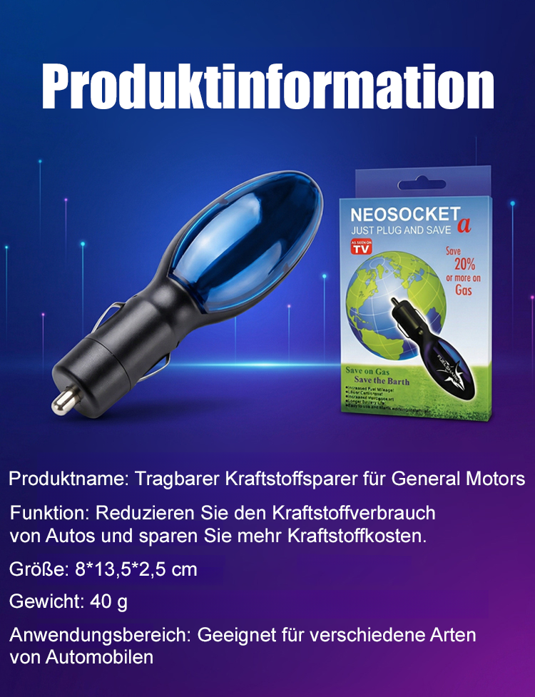 【50 % weniger Kraftstoffverbrauch】NEOSOCKET – tragbarer Universal-Kraftstoffsparer für Autos
