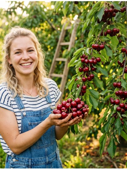 【100% Anwachsgarantie】2-jährige Jungpflanze(Winterhart bis -38°C)：Ganzjährige Ernte | 200+ Früchte | 1 Kaufen + 1 GRATIS 🍒