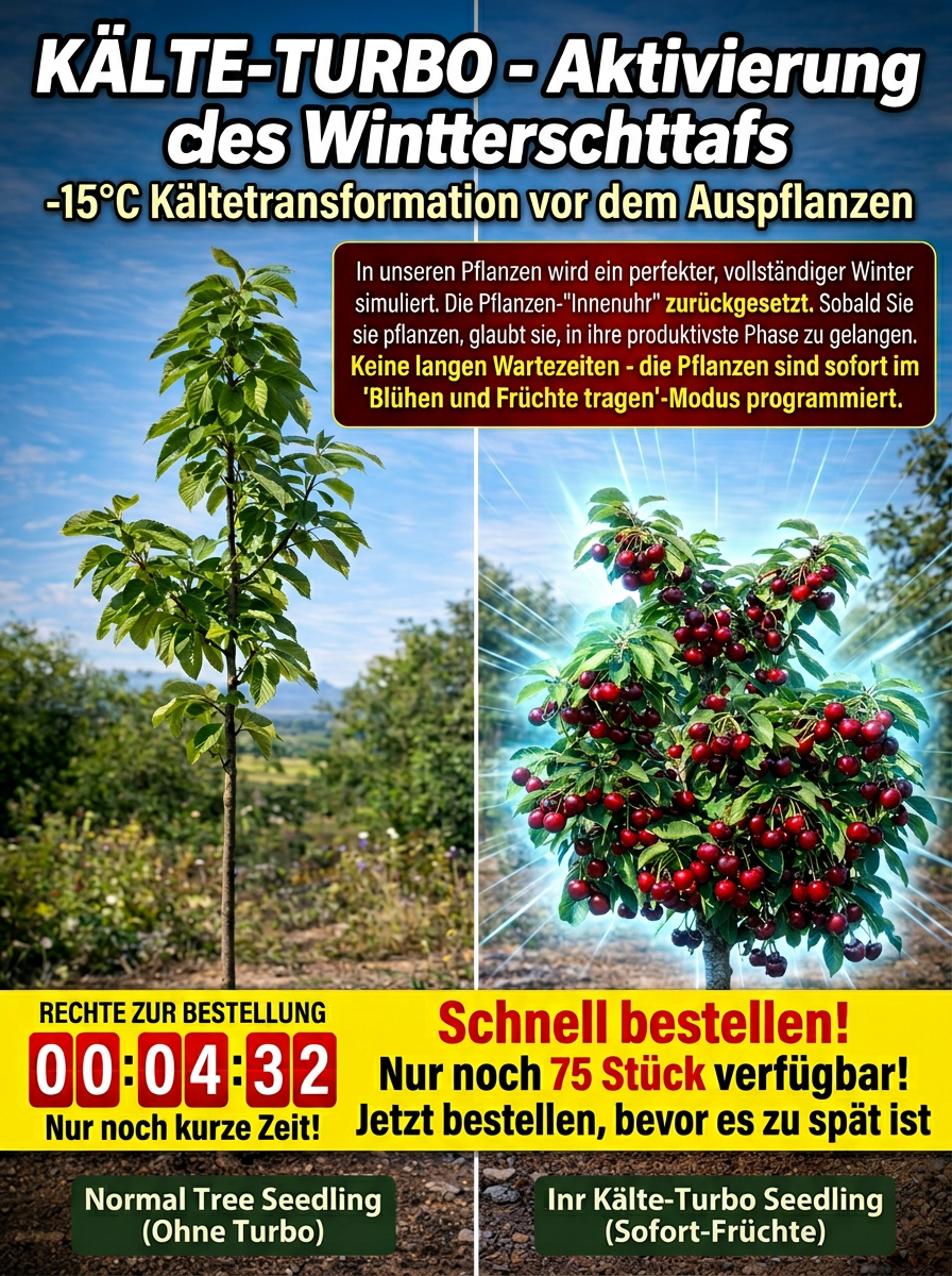 【100% Anwachsgarantie】4J XXL Zwergkirsche | Ernte im 1. Jahr | Ideal für Haus & Garten | -20°C Winterhart | 1 Kaufen + 1 GRATIS 🍒