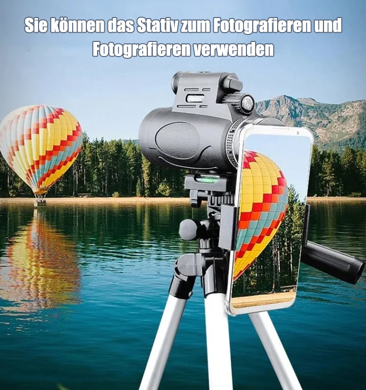 Handykamera-Teleskop mit Licht