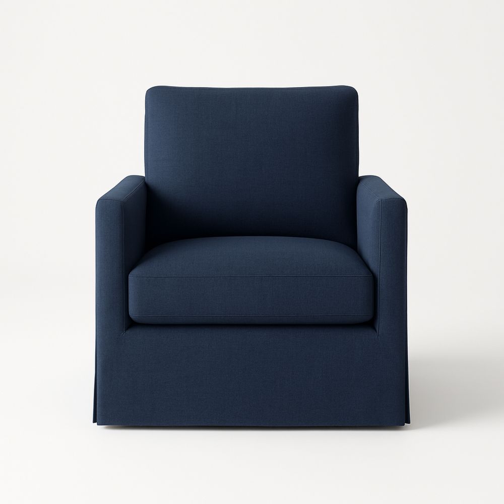 Blå lenestol stoff 90x90x100 cm-havremoderne