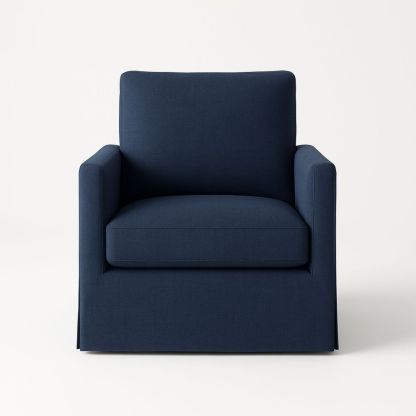 Blå lenestol stoff 90x90x100 cm-havremoderne