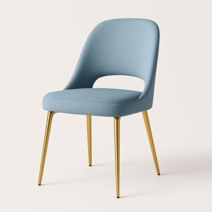 Spisestol i polyesterblanding med metallben 80 cm høy-havremoderne