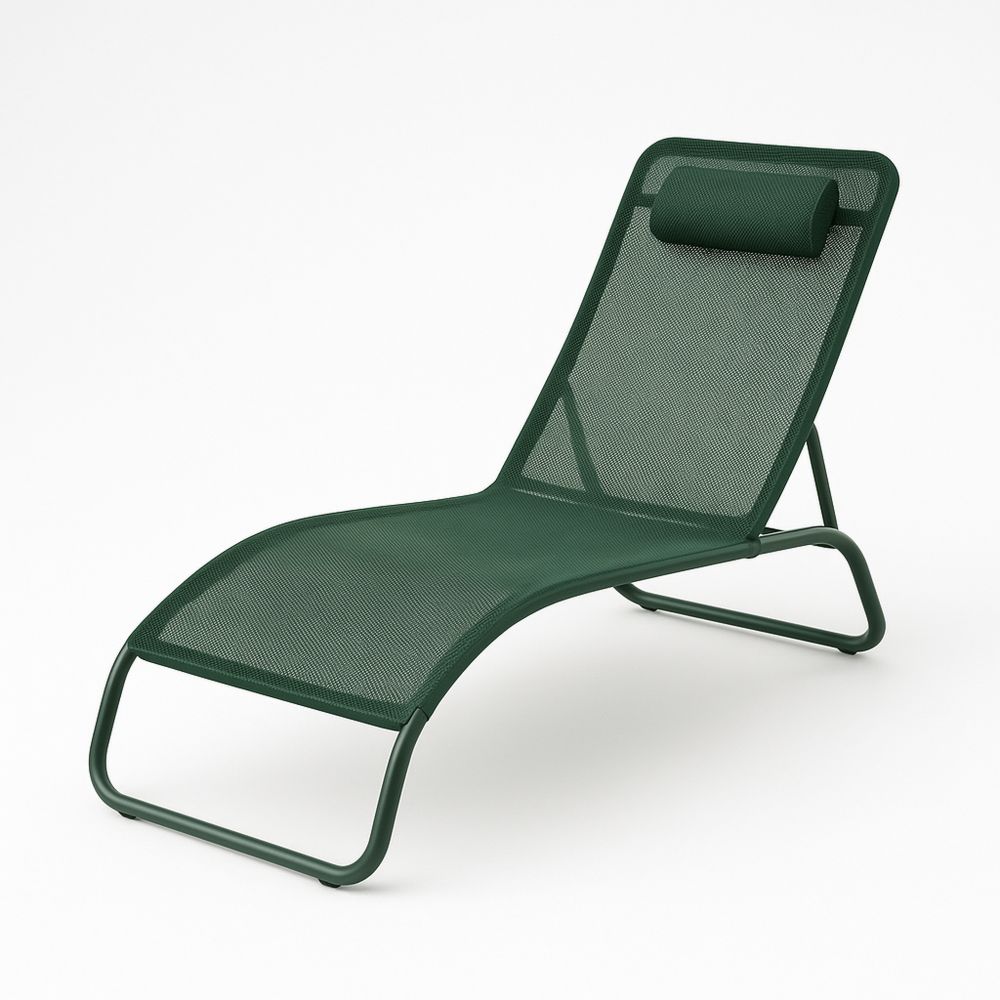 Solstol i stål og polyester mesh grønn-havremoderne