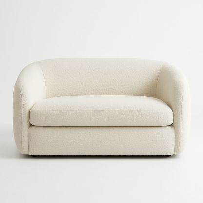 2-seters sofa i stoff beige avrundet form 150 cm-havremoderne