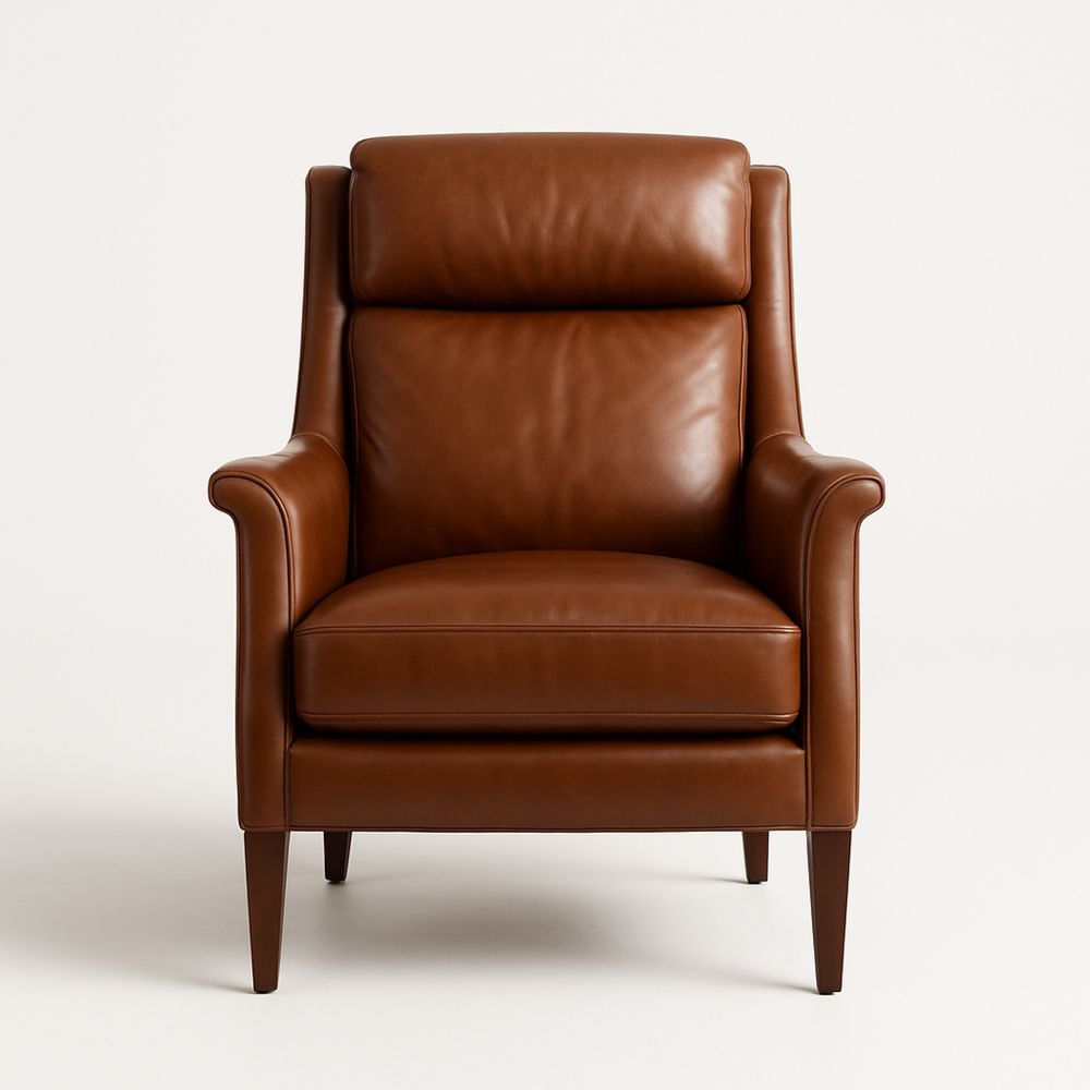 Brun Lær Lenestol med Treben-havremoderne