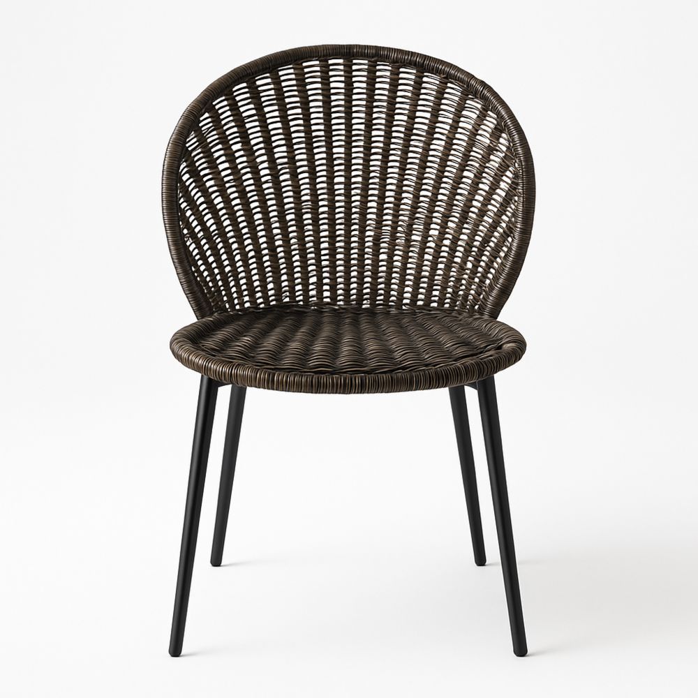 Utendørs stol i polyrotting med stålben-havremoderne