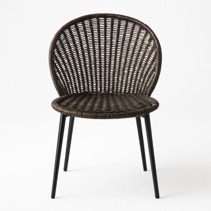 Utendørs stol i polyrotting med stålben-havremoderne