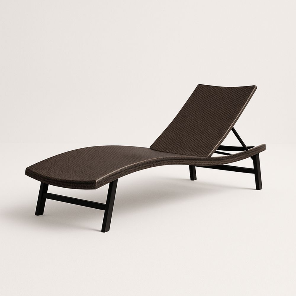 Solstol i Plast Rattan Brun med Stålramme-havremoderne