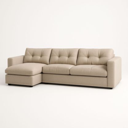 L-form modulsofa i polyester beige 230 cm-havremoderne
