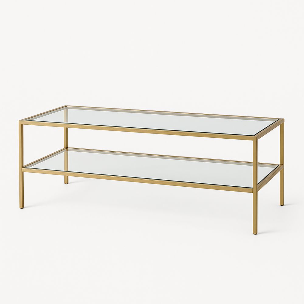 Sofabord herdet glass stålramme rektangulær 120x60x40 cm-havremoderne