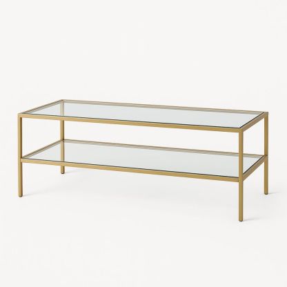 Sofabord herdet glass stålramme rektangulær 120x60x40 cm-havremoderne