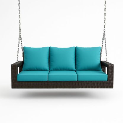 Polyrotting Utendørs Huske Sofa med Turkis Puter 200cm-havremoderne