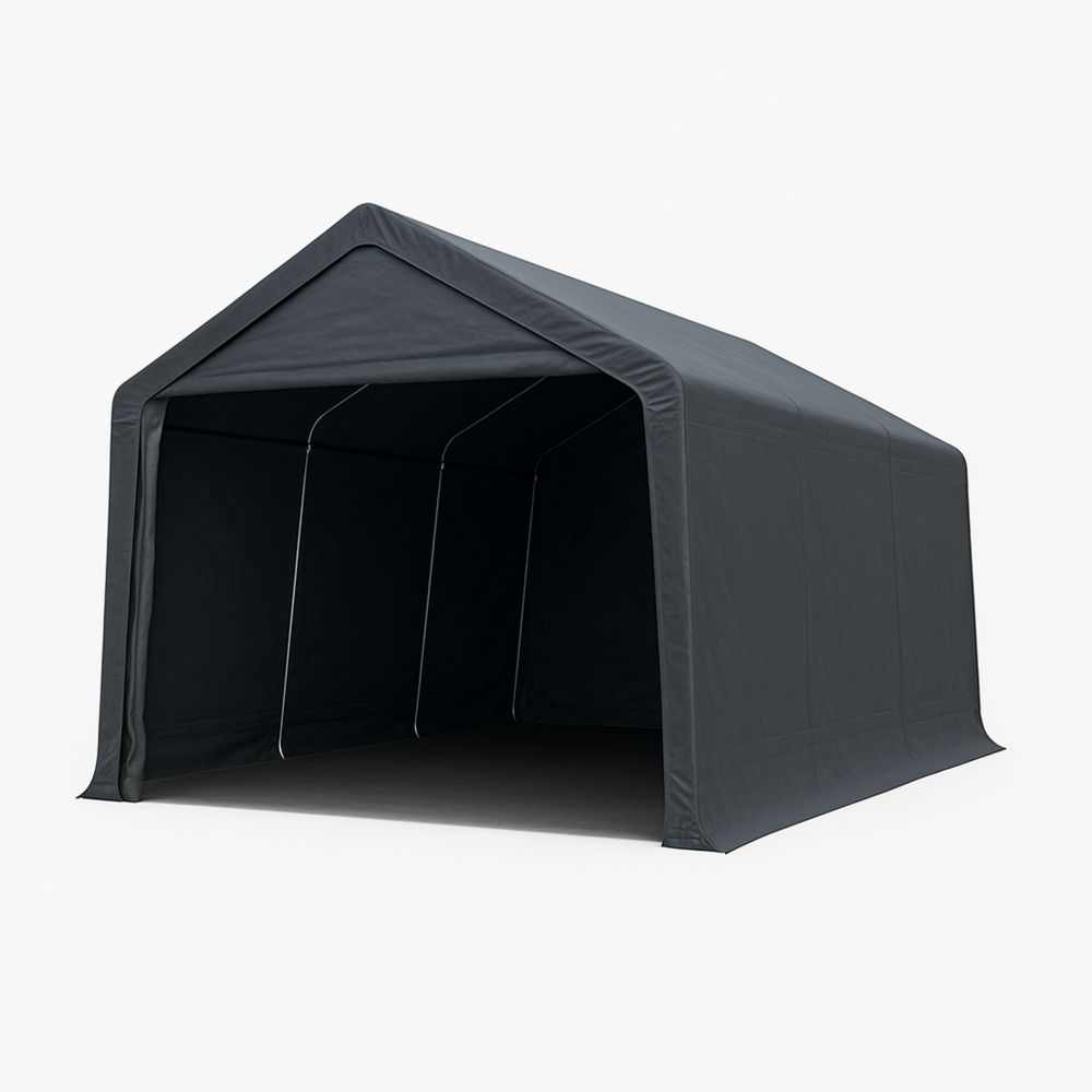 Utendørs garasjetelt stålramme grå 300x600x240 cm-havremoderne