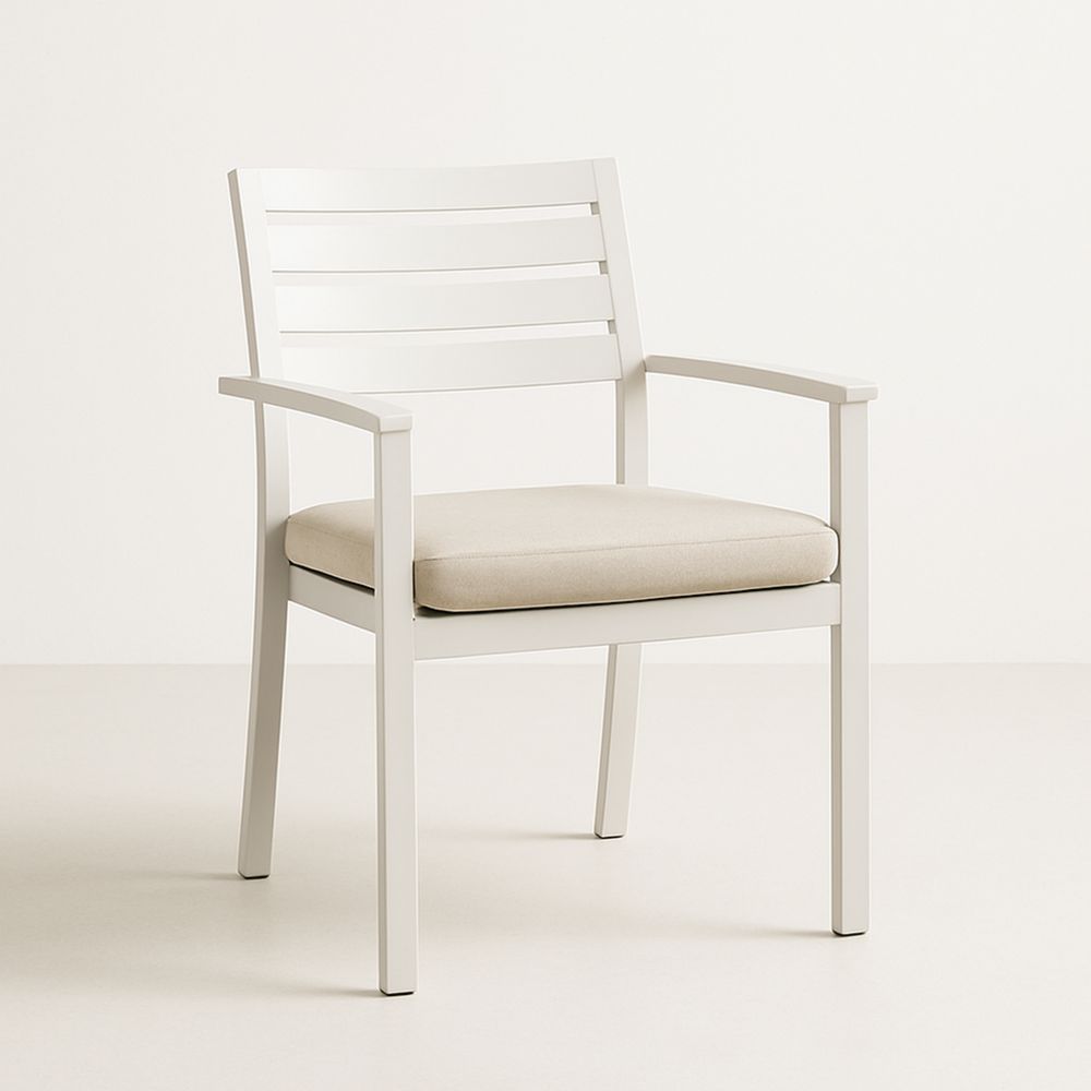 Utendørs hagestol i aluminium med polyesterpute-havremoderne