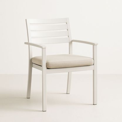 Utendørs hagestol i aluminium med polyesterpute-havremoderne