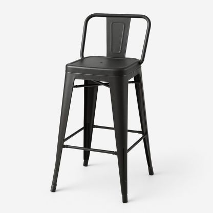 Metall barstol Svart høyde 75 cm-havremoderne