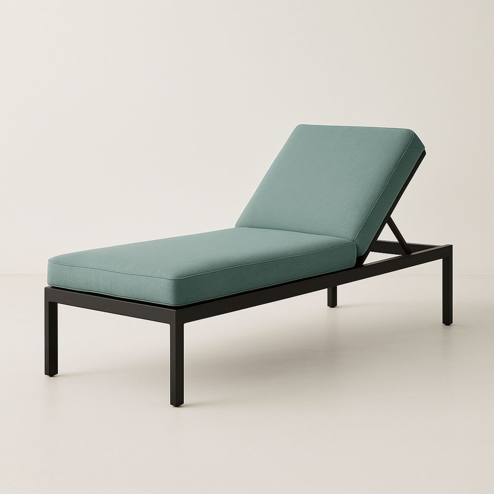 Utendørs solseng aluminium ramme grønn polyester trekk-havremoderne