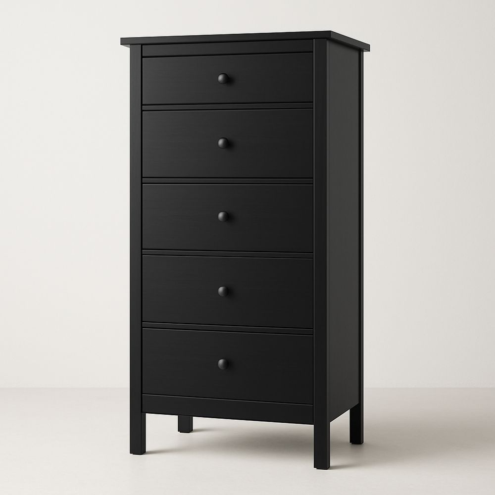 Kommode med 5 skuffer MDF Svart 80x40x120 cm-havremoderne